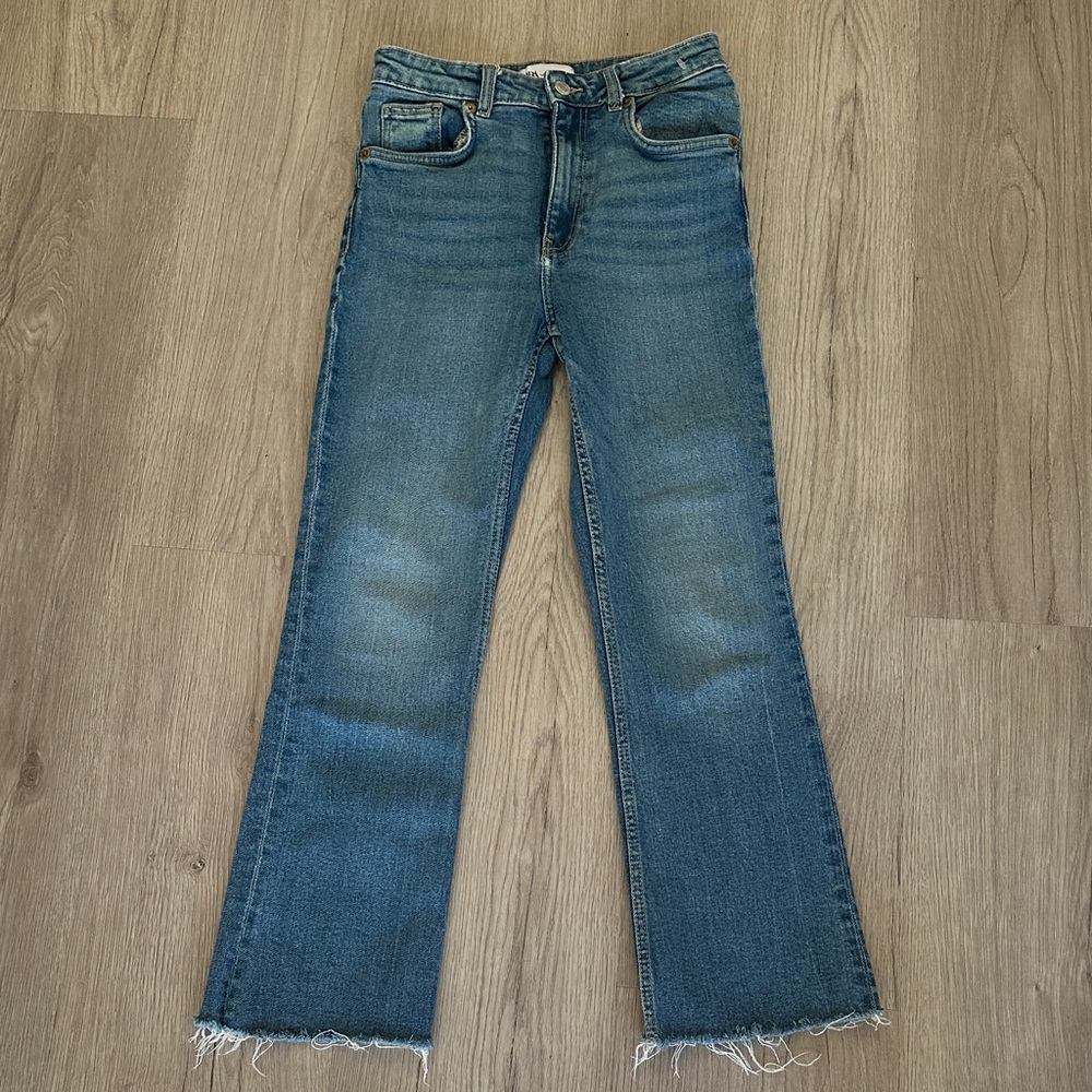 Zara Distressed Hem Jeans